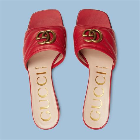 sandalo velluto gucci rosso logo|gucci sandali slider.